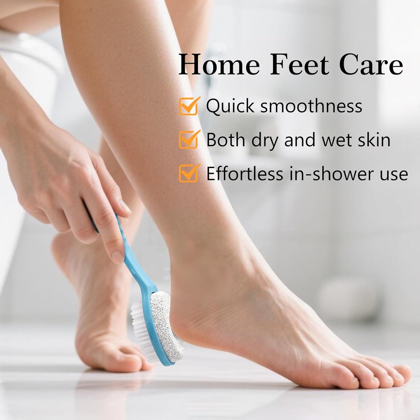 Foot Callus Remover, Double-Sided Pumice Stone Brush for Feet (Blue, 2 Pack)