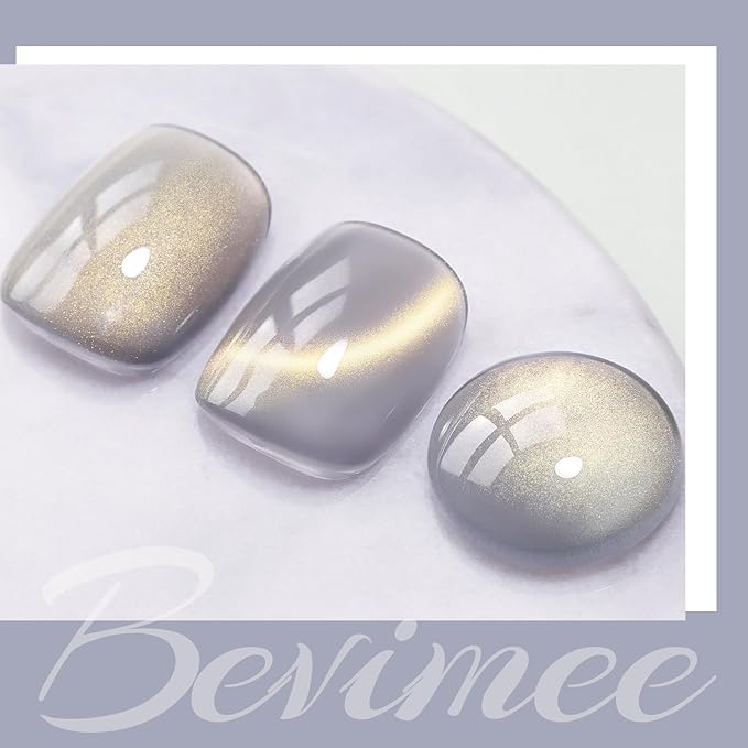 Cat Eye Gel Polish Silver Glass Jelly Magnetic Nail Polish Gel Smoothie Glitter Gloss Shine Holographic Color Velvet UV Gel Polish For Nail Art Manicure DIY At Home 12ml
