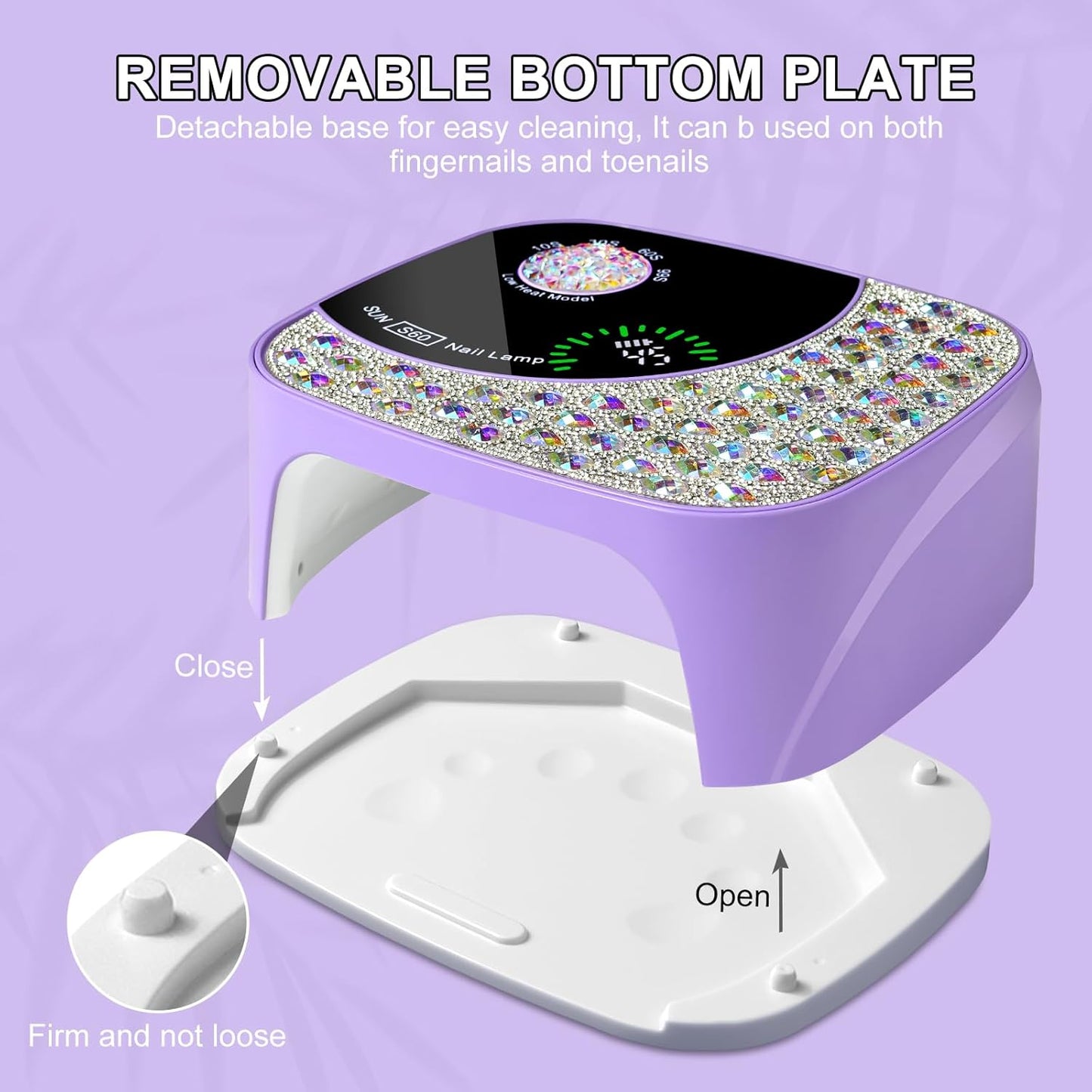LIMEGIRL UV LED Nail Lamp Kit for Gel Polish Professional Fast Curing Purple Dryer Light Set with 4 Timer Settings Cordless Rechargeable Nail Art Cure Machine with UV Gloves and Automatic Sensor