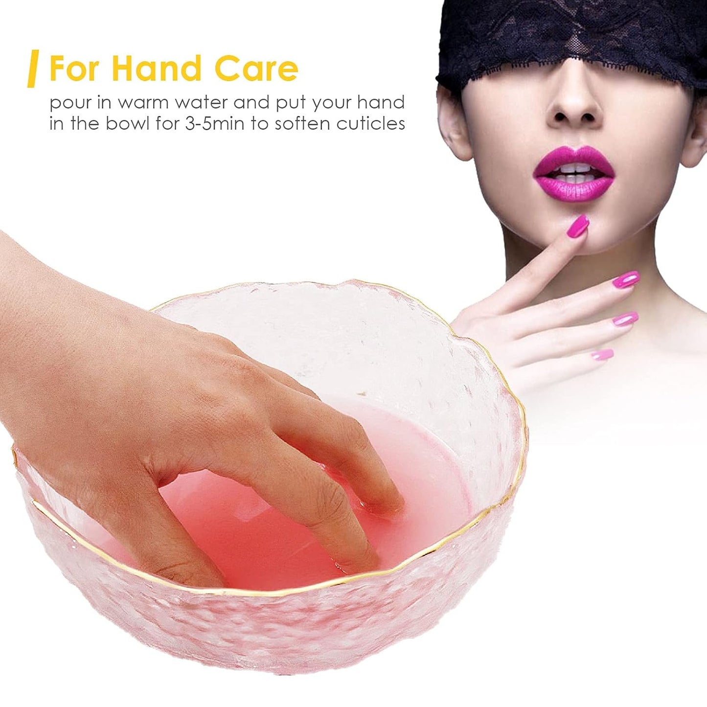 SOONHUA Nail Art Manicure Care Soak Bowl Tray, Hand Soaking Bowl for Nail Treatment Polish Removal (Transparent)