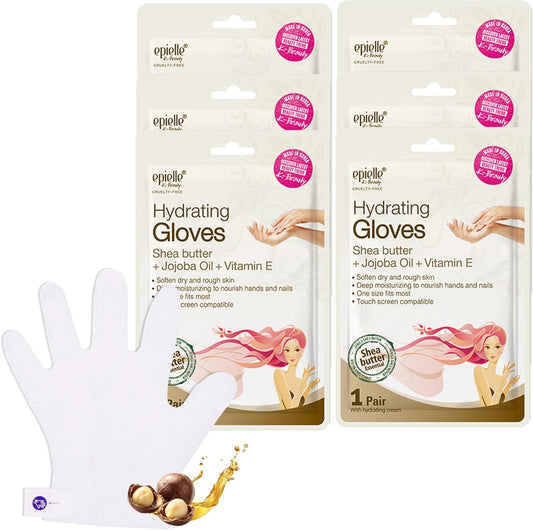 Epielle Hydrating Hand Mask 6 Pairs, Deep Moisturizing Gloves for Dry, Cracked Hands, Self Care Gifts for Women, Spa Kit, Stocking Stuffers, Thanksgiving Essentials