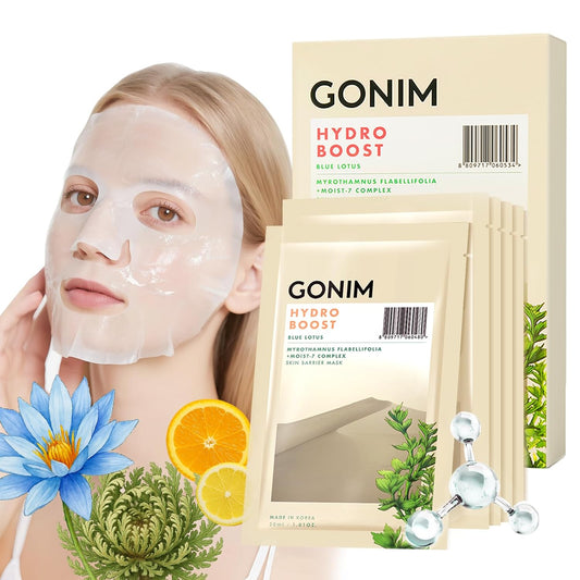 GONIM Face Mask Korean Skin Care with Hyaluronic Acid Serum & Collagen Activation, Face Masks Skincare with Vitamin C, Moisturizing Sheet Mask for All Skin, Korean Face Mask Travel Essentials 5 Sheets