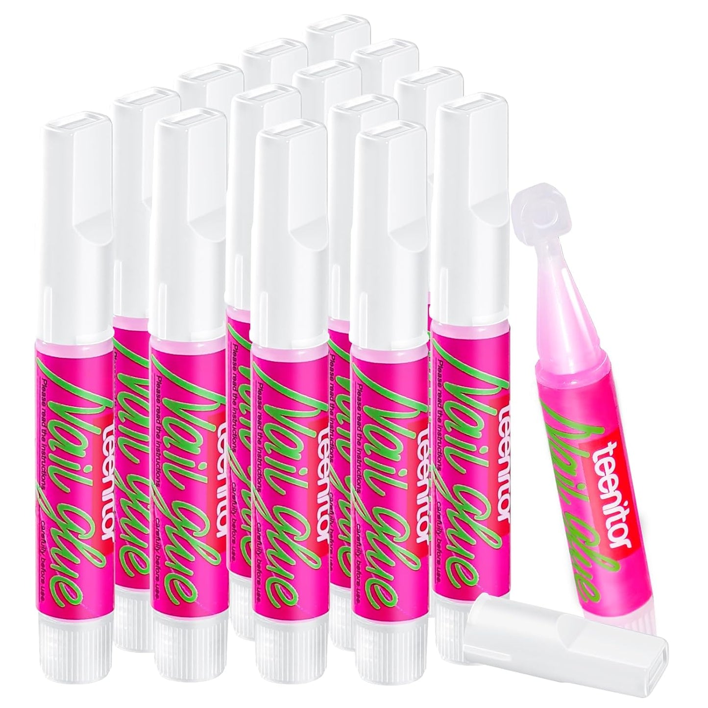 Teenitor Nail Glue for Acrylic Nails, 15pcs Press on Nail Glue Strong, Best Nail Glue for Press on Nails Long Lasting Nail Glue for Nail Tips