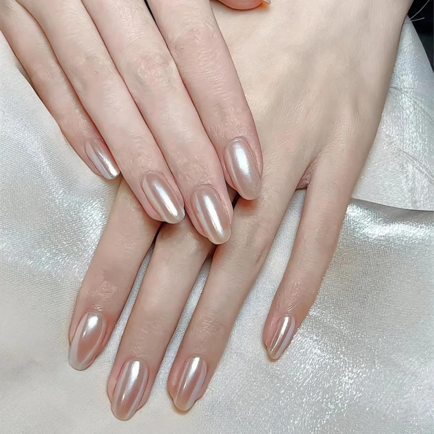 COSMOO Pearl Pink Nail Polish, 10ml Quick Dry Nail Lacquer, Super Lustrous Nail Enamel Polish, Shimmer Iridescent Ultrachrome Art Varnish, 0.34 fl oz (Pearl Pink)