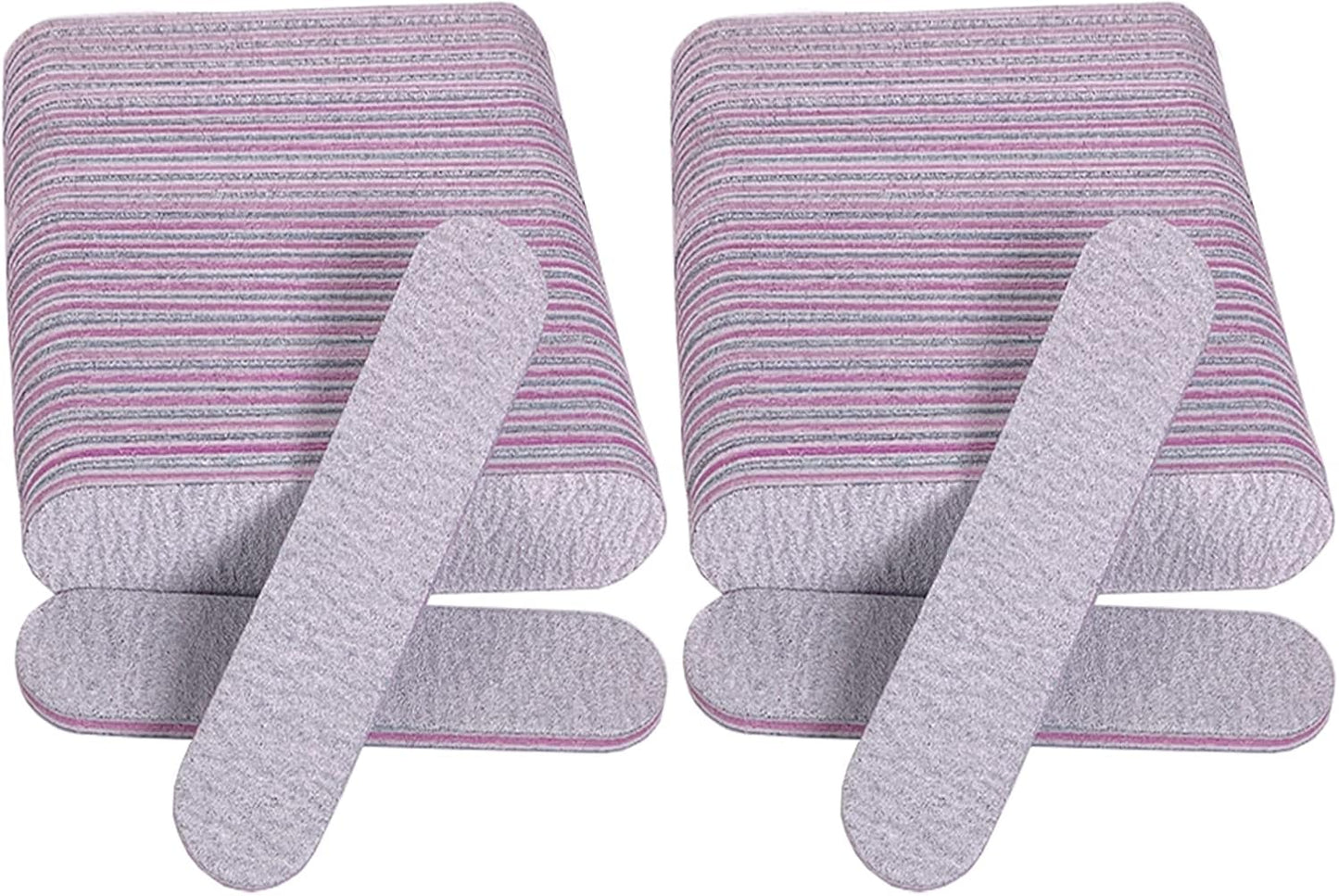 Nail Files (50 Pack), 3.6 Inches Emery Board Nail Files for Acrylic and Natural Nails, 100/180 Grit Small Double Sided Fingernail Filer Bulk Mini Professional Finger Nail Filer Manicure Set Gray