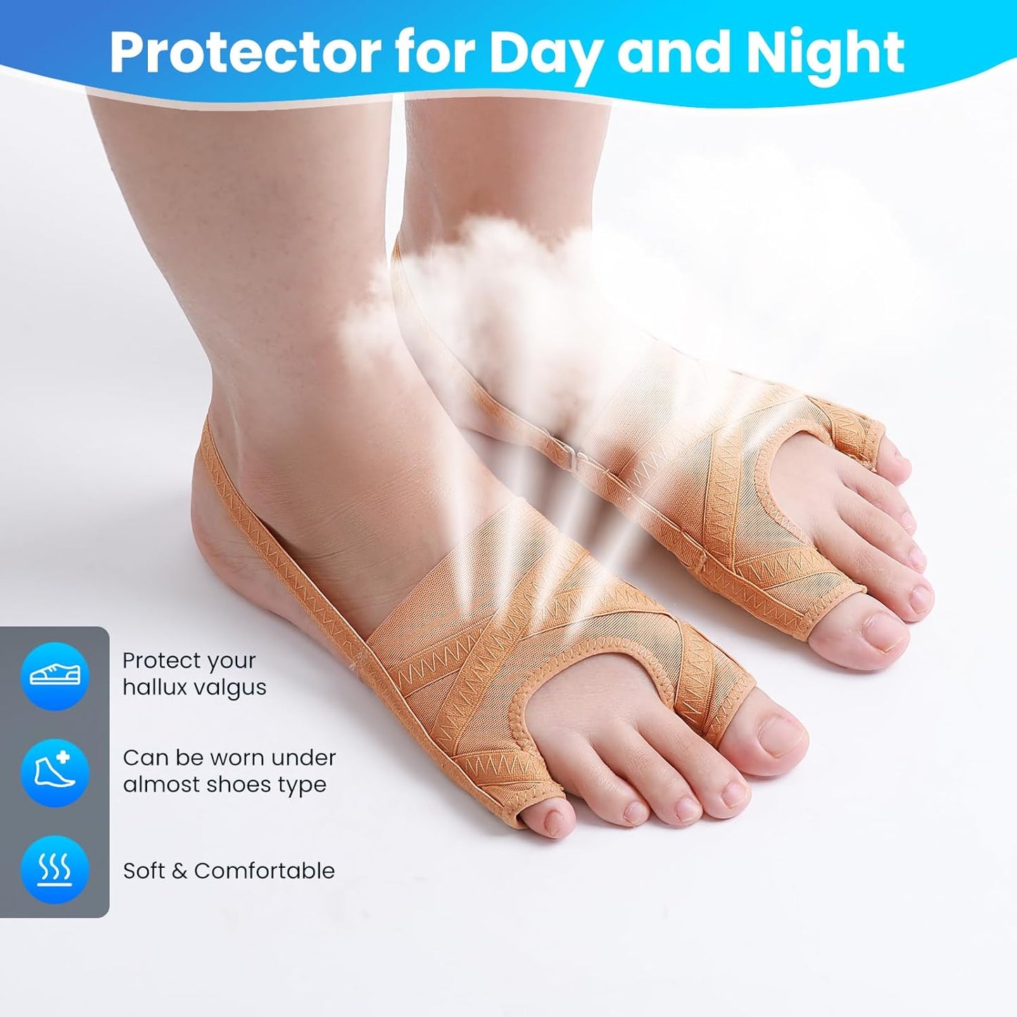 Bunion Corrector for Women and Men,Union Relief Protector Guards for the Thumb and Little Toe,Toe Corrector for Left and Right Foots, 1 Pair (XL)