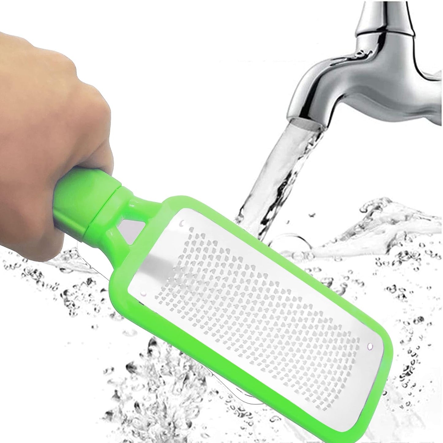 Professional Foot Files Callus Remover,Foot Scrubber for Dead Skin,Stainless Steel Foot Rasp-Green（1 Pack）
