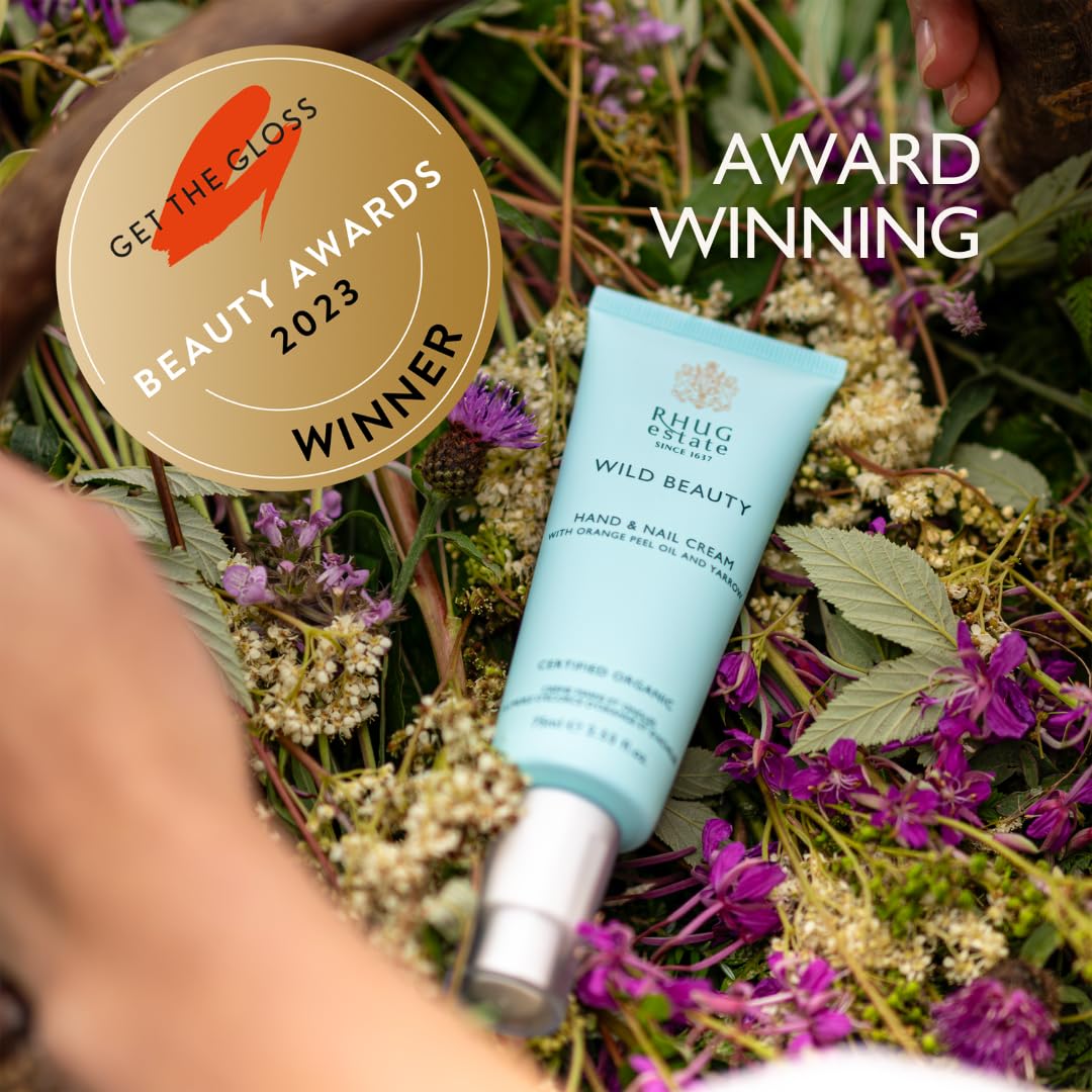 Rhug Wild Beauty.- Hand & Nail Cream with Orange Peel Oil and Yarrow | Nourishing Moisturizer for Hands | 75ml | Made in the UK