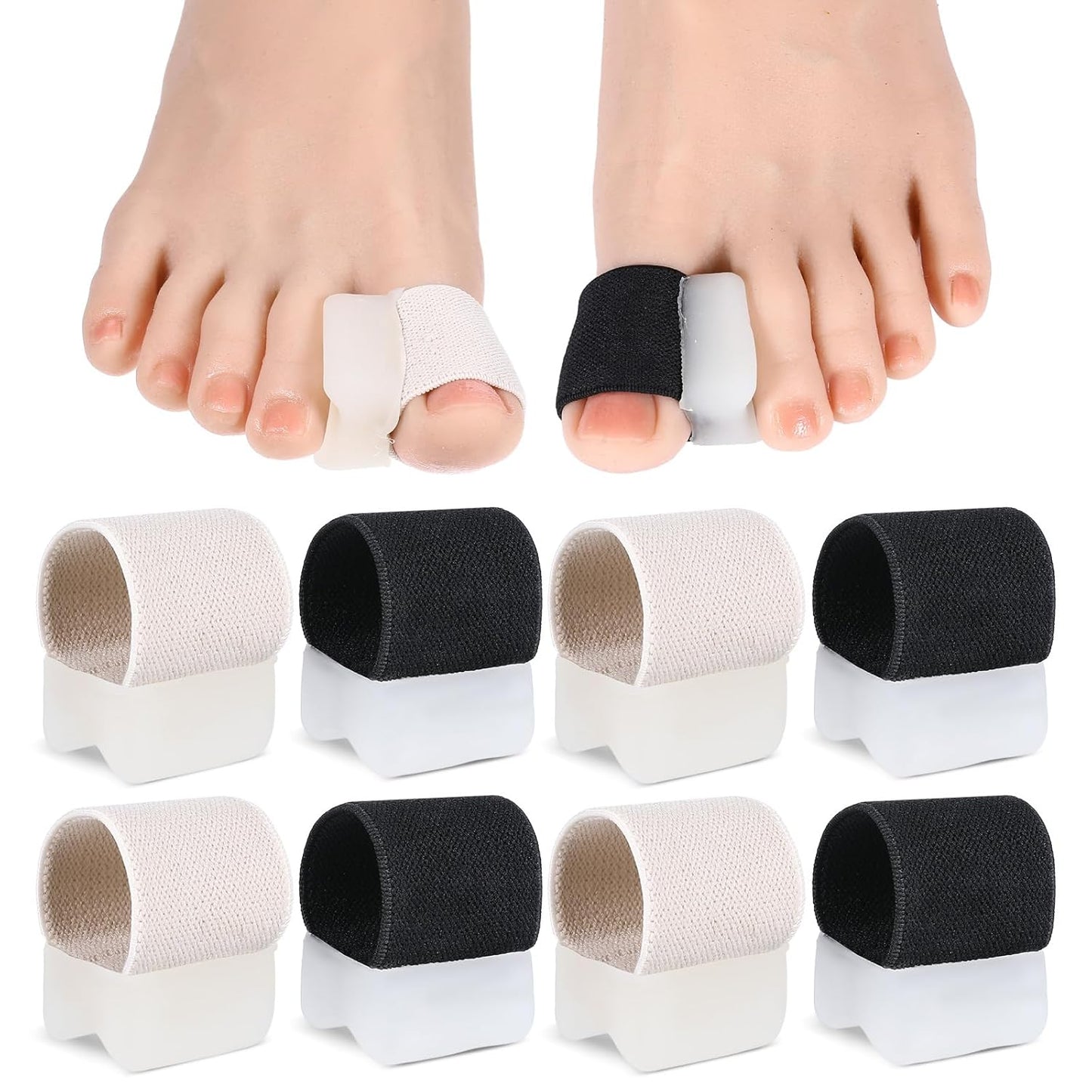 8 Pcs Gel Toe Separators Foot Toe Spacers Corrector Silicone Spreader for Bunions Overlapping Toes Pedicures Nail Art Tools for Men and Women