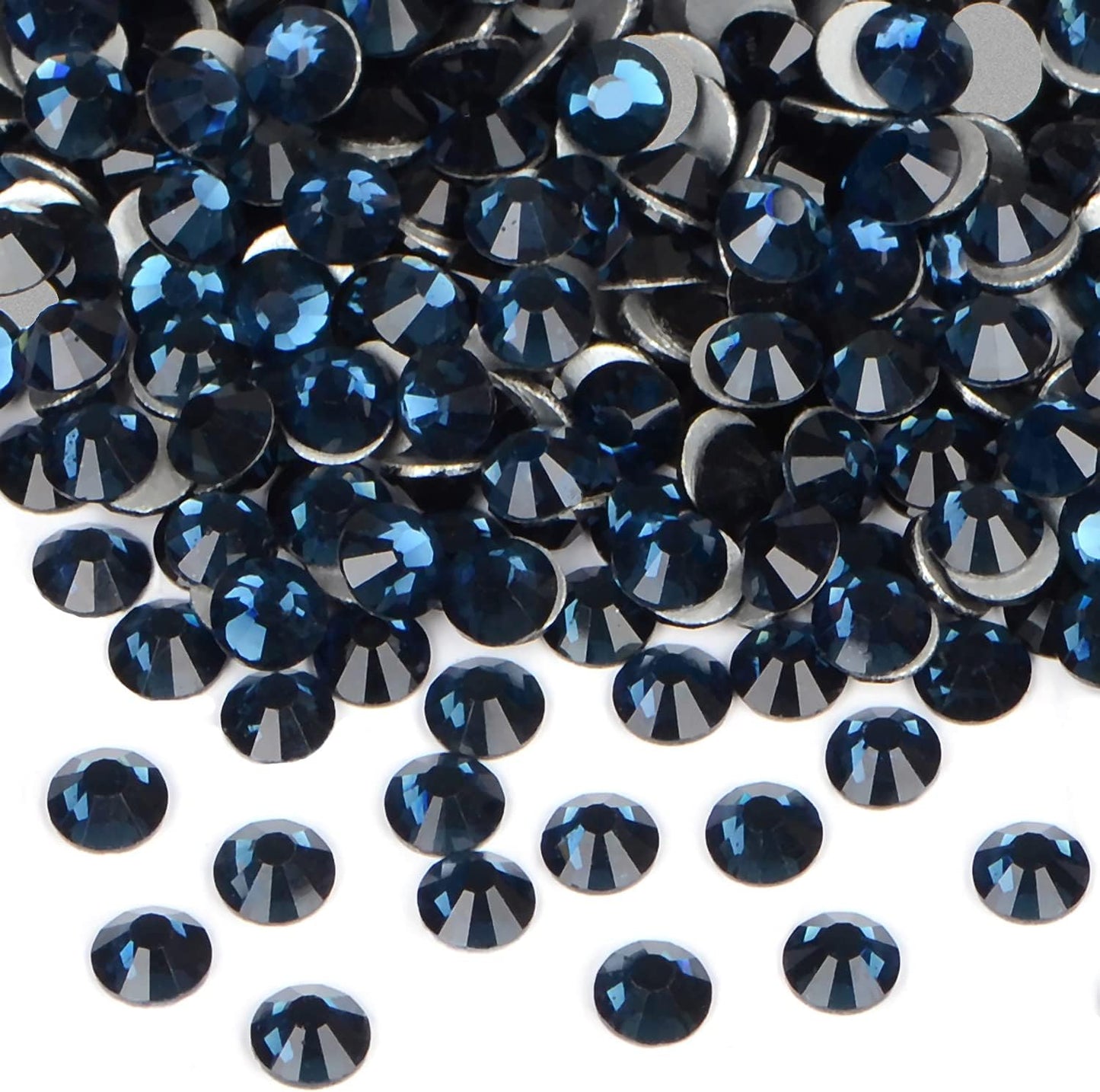 2880PCS Art Nail Rhinestones Non Hotfix Glue Fix Round Crystals Glass Flatback for DIY Jewelry Making with one Picking Pen (ss6 2880pcs, Montana)