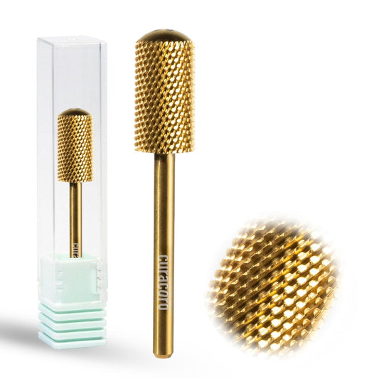 Curacoro Nail Drill Bits 3/32'' - L-Shaped Smooth Stop Barrel Carbide Bit (Medium) for Professional Finish, Refine & Smooth Acrylic or Gel Nails, Nail Art Pedicure Manicure Salon & Home