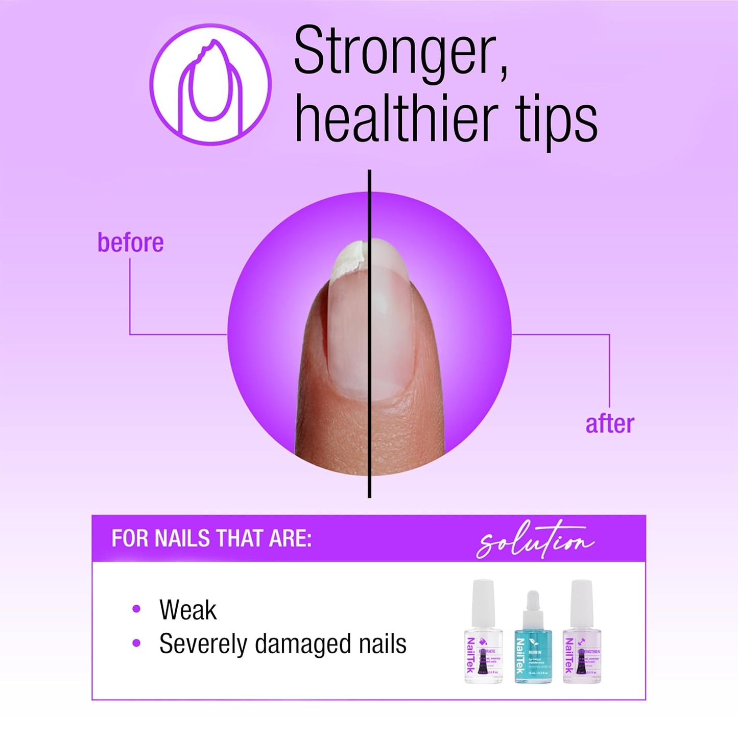 Nail Tek Formula 4 Xtra Nail Strengthener Polish – Protein-Enriched Repair Treatment for Weak & Damaged Nails, 0.5 fl oz