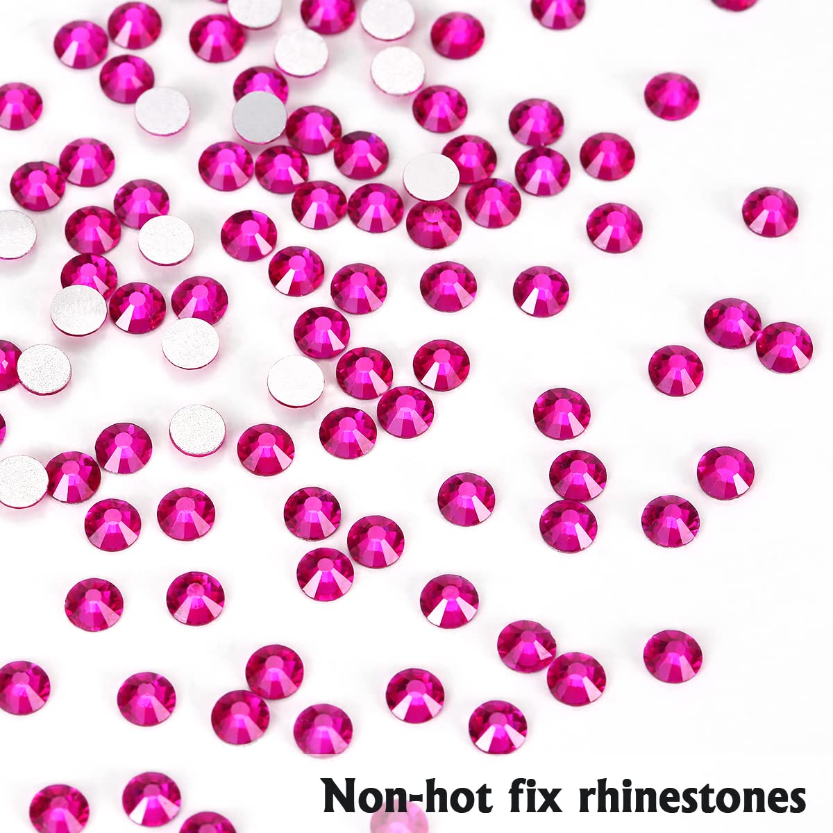 Novani Rhinestones Flatback Rhinestones Glass Gems Stones Jewels Round Gemstones Non-Hotfix Crystal for Crafts,SS16,1440 Pieces,Peach