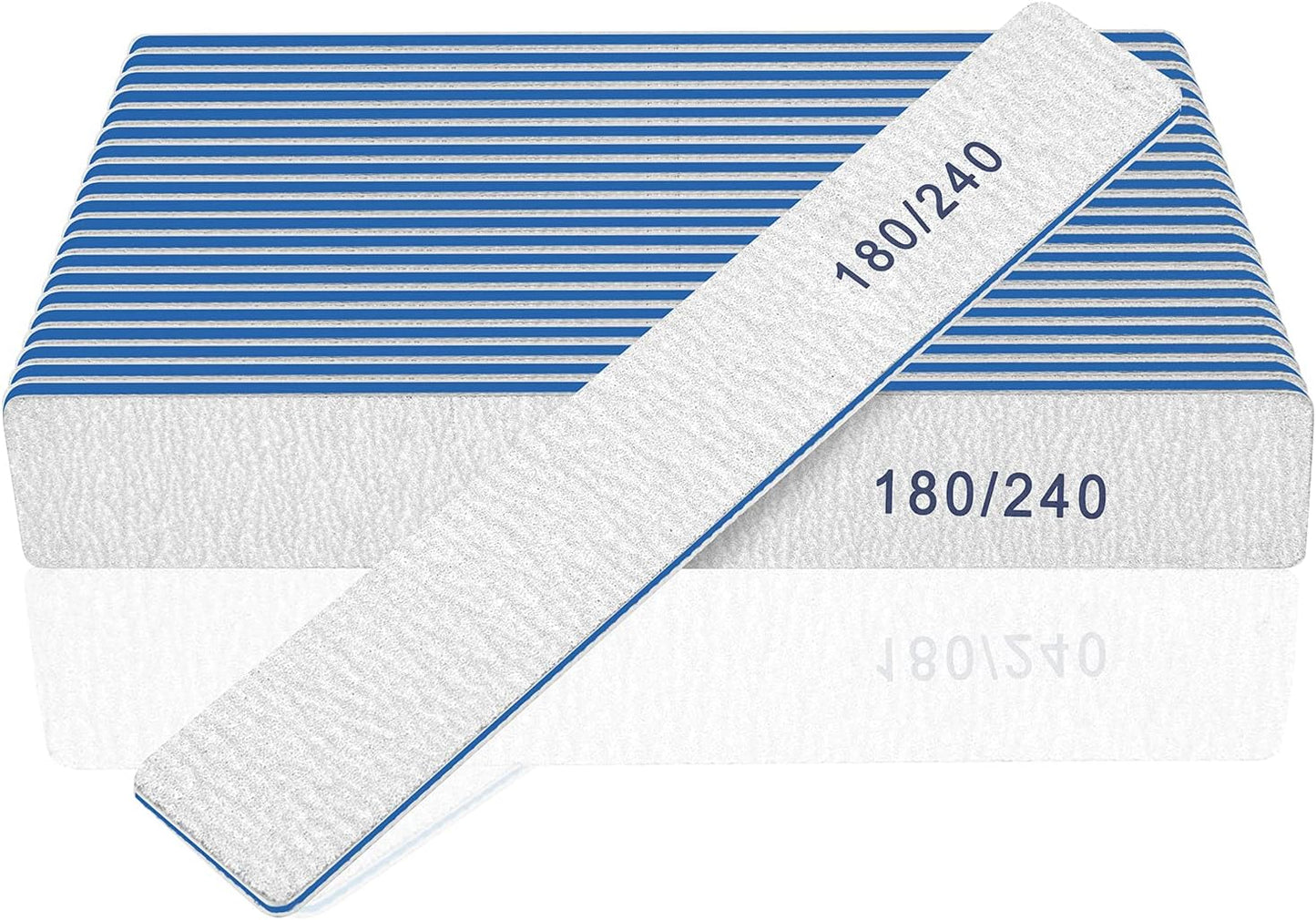 Nail File-Nail Files for Natural Nails 180/240 Grit, Emery Boards Nail Files Double Sided, 12 PCS Professional Manicure Tools for Nail Tech