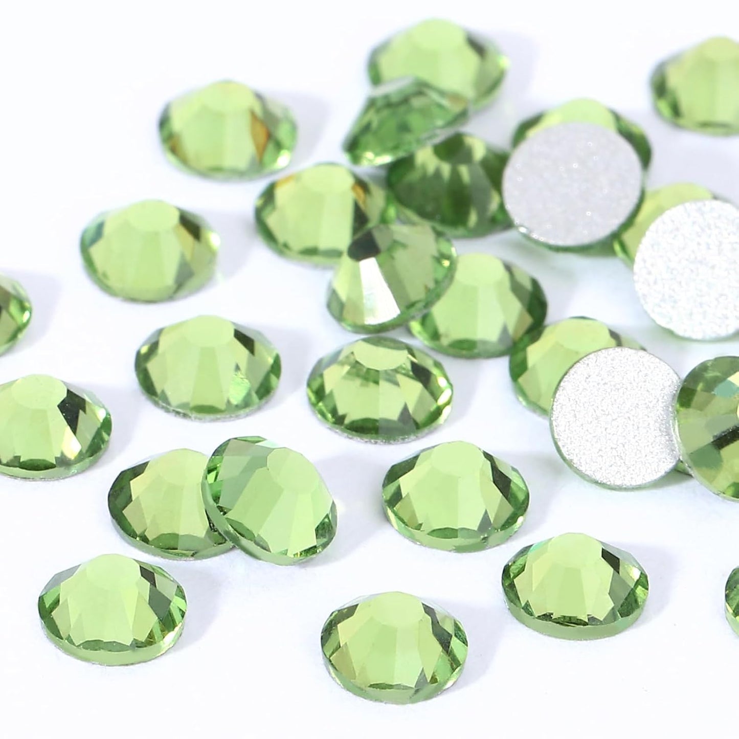 Novani Crystal Rhinestones, Flatback Loose Gemstones 1440pcs Glass Rhinestones for Clothes Shoes Crafts Makeup Nail Art and DIY Decorations(SS12, Light Green)