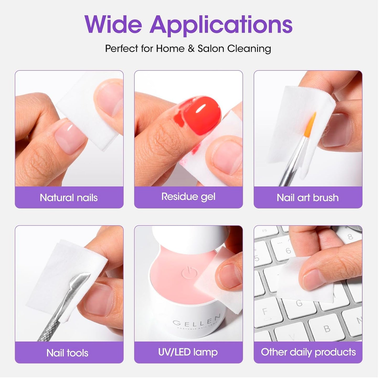 Gellen 16oz Multi-Purpose Nail Cleanser, Pump Bottle Design Nail Surface Cleaner for Prep Nails, Tacky Residue Remover for High-Shine Gel Top Coat, Polygel Slip Solution, Nail Cleaning for Manicure