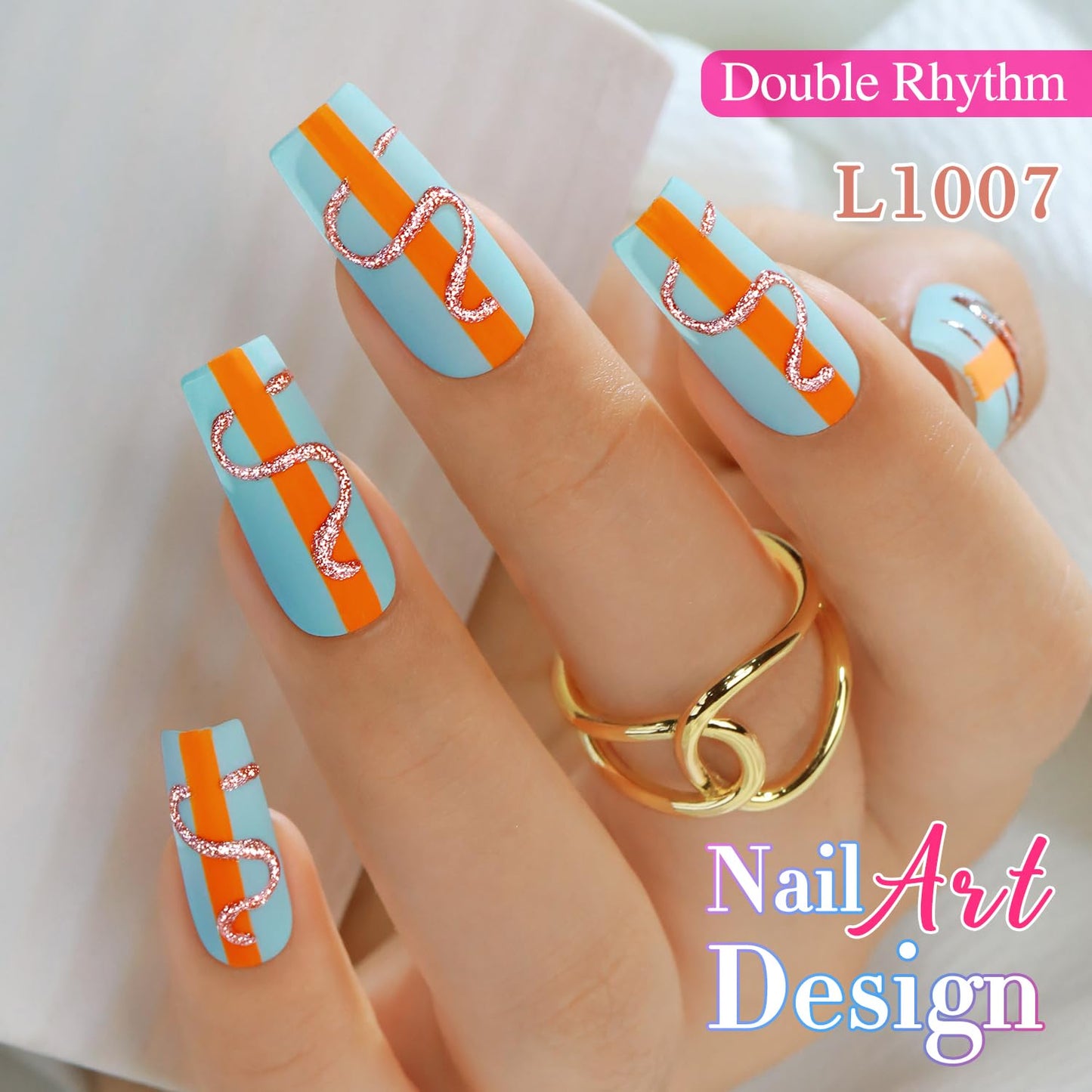 Double Rhythm 15 Ml Metallic Gel Liner Nail Art Gel Bronze Mirror Chrome Painted Drawing Stripper 3D Effect Gel Polish (Glitter Copper Gold-L1007)
