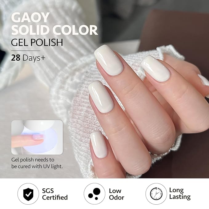 GAOY Pastel Spring Gel Nail Polish Set, 6 Colors Blue Green Pink, Soak Off UV Cure Gel for DIY Manicure at Home