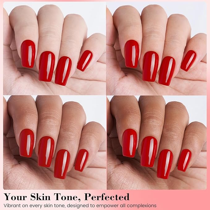 18ML Gel Nail Polish Set, 6 HEMA-Free Gel Polish Colors Balck White Red Nude Pink Dark Brown All Season Nail Polish Kit Soak off Uv Nail Art Gel Design for Women Girl Gift Salon DIY