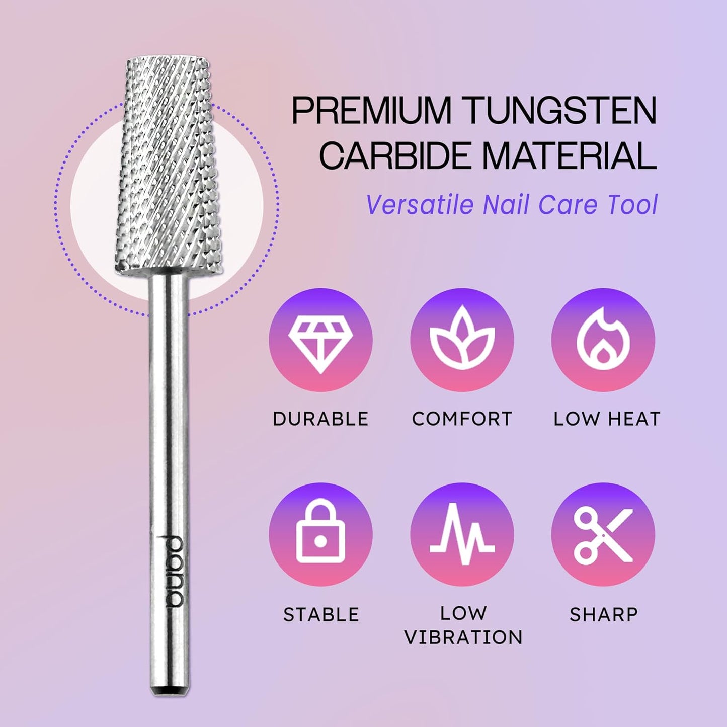 Premium Pana 3/32" Tapered Barrel Carbide Nail Bit -For Electric Dremel Drill Machine, Nail Art Design, Manicure, Pedicure, Nail File, Cuticle Clean etc. (Fine Grit- Silver)