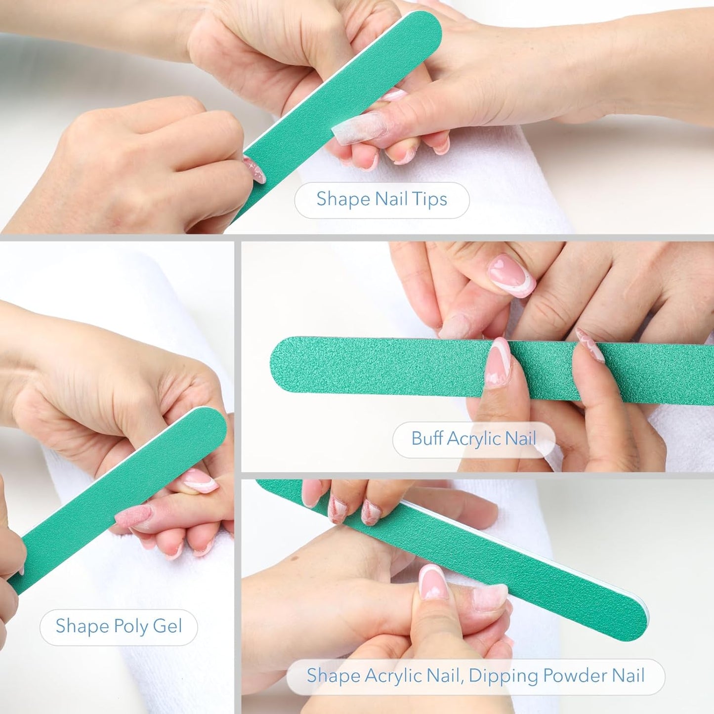 Nail File, 24 PCS Fingernail Files 7" Long 80/80 Grit Emery Boards for Nails - Professional Nail Files Washable for Acrylic, Gel, Dip Powder, and Poly Gel Nail - Coarse Rough Grit