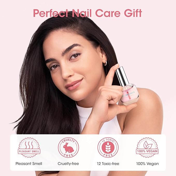 GELLEN Nail Strengthener, 8-In-1 Nail Repair Serum Growth for Thin Brittle Damaged Nails, Non Polish, Air Dry Clear Nail Growth Care Treatment, Keratin Calcium Formula, Cherry Blossom Scent