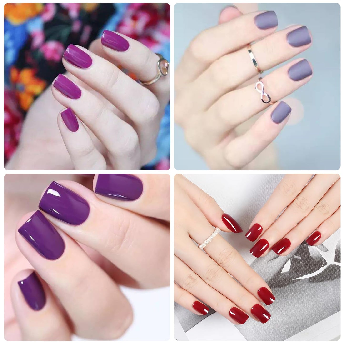 WOKOTO 20 Sheets Solid Nail Polish Strips for Women Girls Mix-Color Nail Polish Stickers with Nail File Kit Multi-Color Stick On Nails Stickers Full Nail Wraps Strips Nail Gel Stickers for Nails