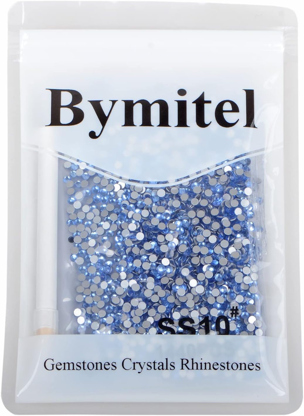 2880PCS Art Nail Rhinestones Non Hotfix Glue Fix Round Crystals Glass Flatback for DIY Jewelry Making with one Picking Pen (ss10 2880pcs, Lt. Sapphire)