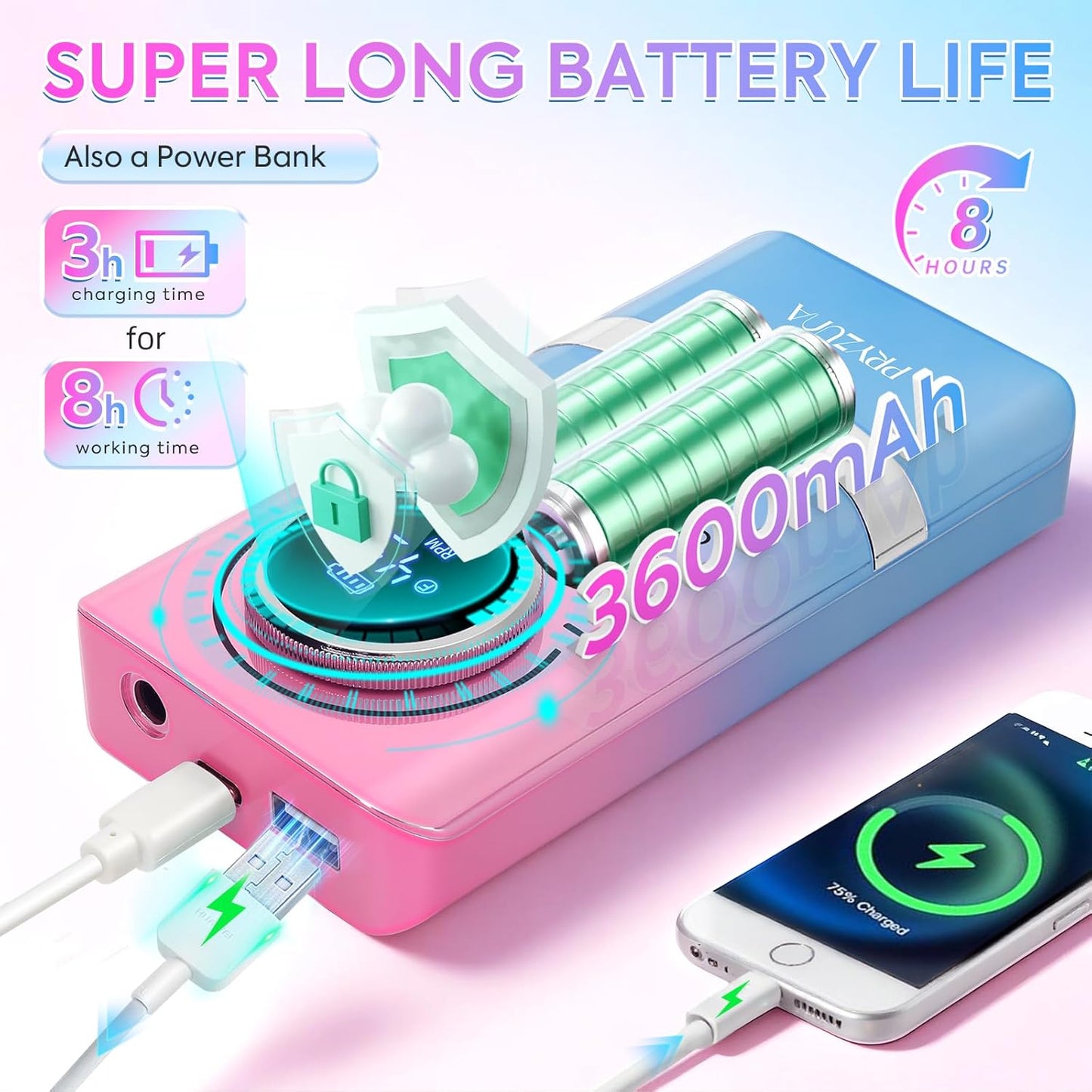 Electric Nail Drill Professional 45000RPM, Portable Cordless Nail File for Acrylic & Gel Nails, Rechargeable E-File Machine with 7 Drill Bits, 56 Sanding Bands & Base, for Salon or DIY Home (Gradient)