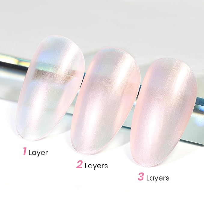 MIZHSE Nail Polish: 15Ml Mermaid Pearl Nail Polish Pink Aurora Effect Nail Polish, Fingernail and Toenail Polish Glossy Long Lasting Nail Polish Trendy DIY at Home Nail Gift Spree