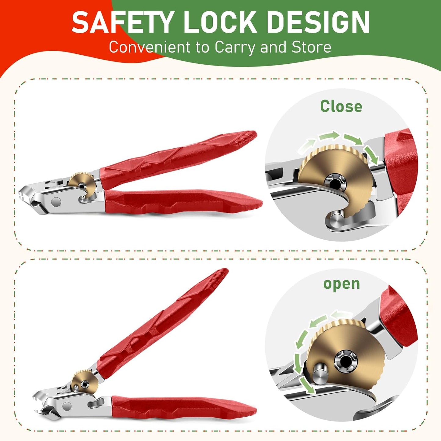 2025 Christmas Stocking Stuffers, Toenail Clippers for Thick Toenails, Wide Jaw Opening Nail Clippers, Heavy Duty Ingrown Toenail Clippers Nail Cutters, Ultra Sharp Slanted Nail Clippers, Red & Green