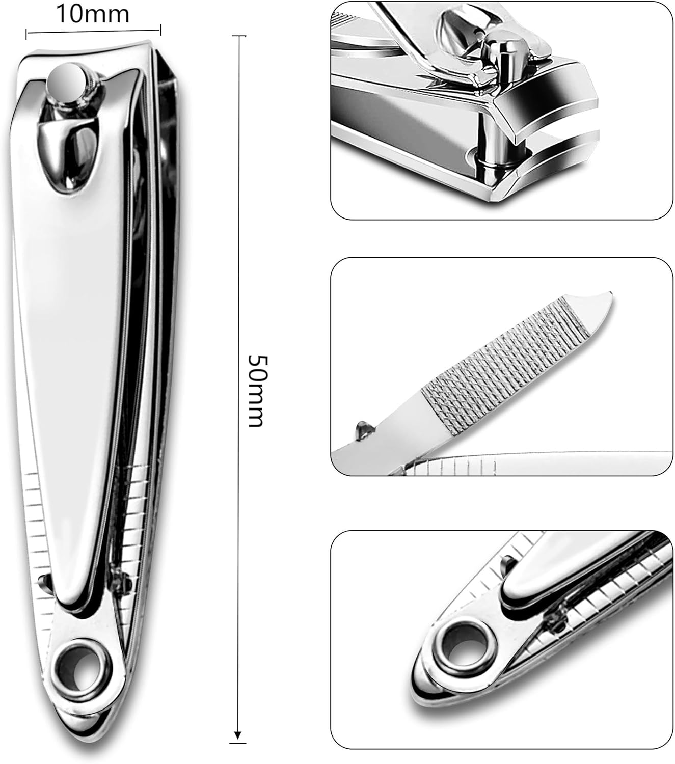 Bulk Nail Clippers with File - 50 Pack Multipack for Women & Men, Swing-Out Nail Cleaner, Mini Small Fingernail Clippers Attached Filer, Durable 2.36-Inch Clippers Bulk (50 Count)