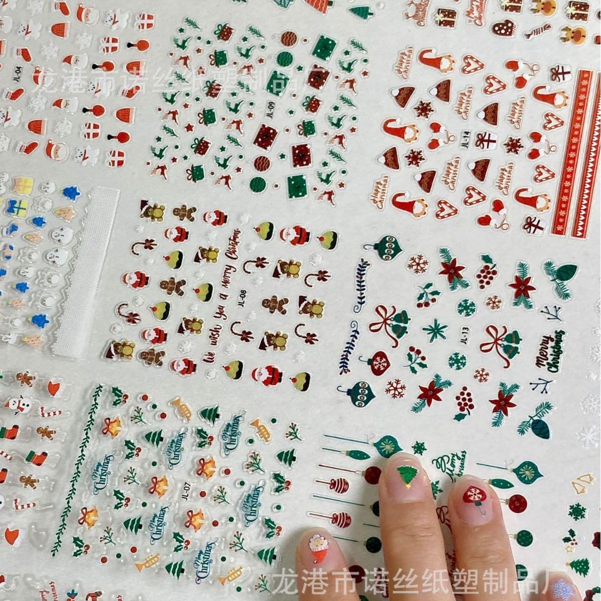 30 Sheets Christmas Nail Art Stickers 3D Self Adhesive Christmas Nail Decals Santa Claus Elk Snowman Christmas Tree Nail Art Supplies Winter Nail Stickers for Women DIY Acrylic Nail Decorations