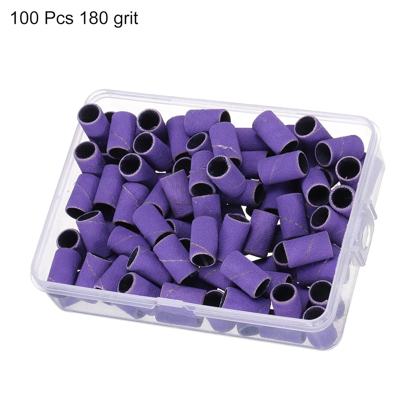 HARFINGTON 100pcs Small Sanding Bands 180 Grit for Nail Drill Bits Mini Sanding Band for Nails Gel Manicures Purple