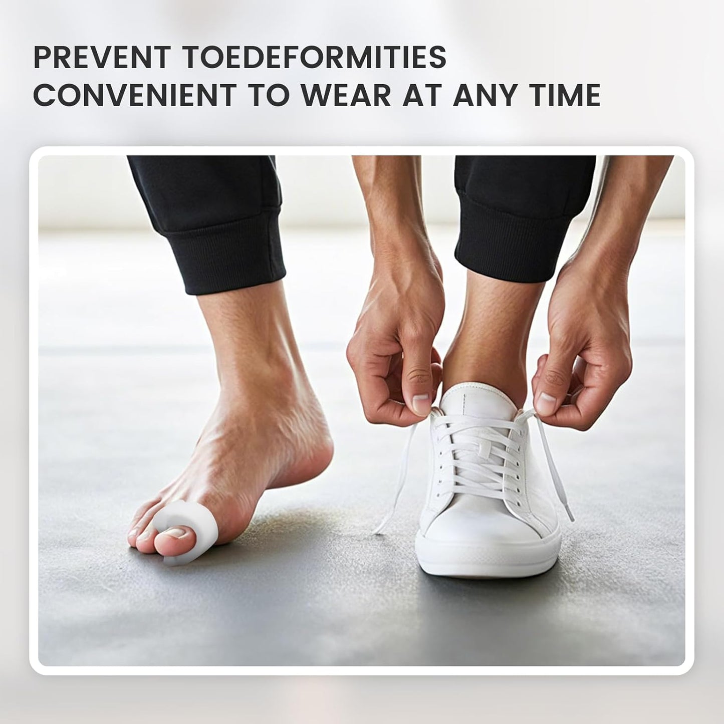 Toe Separators for Women, Yoga Toes Separator Women, Bunion Corrector for Big Toe, Toe Separators for Overlapping Toes for Bunions, Overlapping, Corrector and Spacer, White