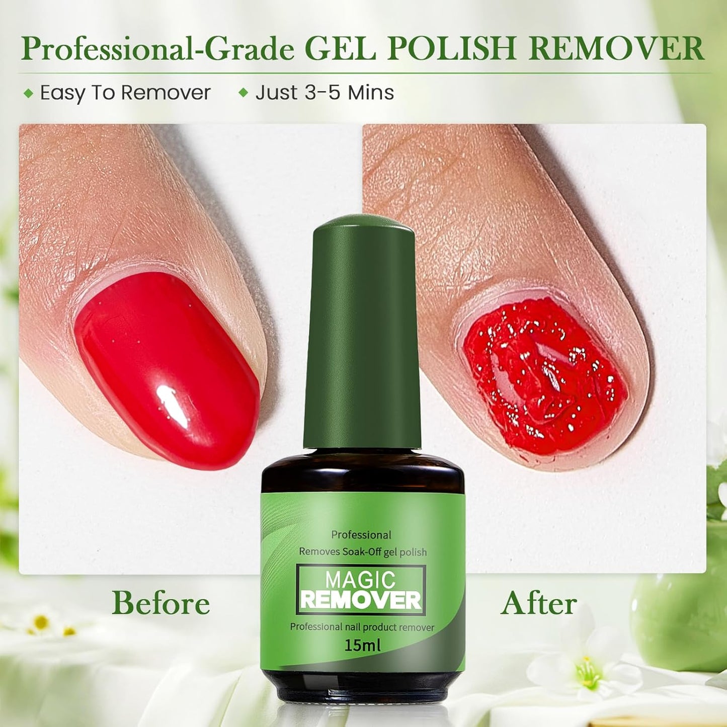 Gel Nail Polish Remover 2 PCS- Gel Polish Remover for Gel Nails Professional 2-5 Minute, Easy and Quick Remove Gel Polish at Home