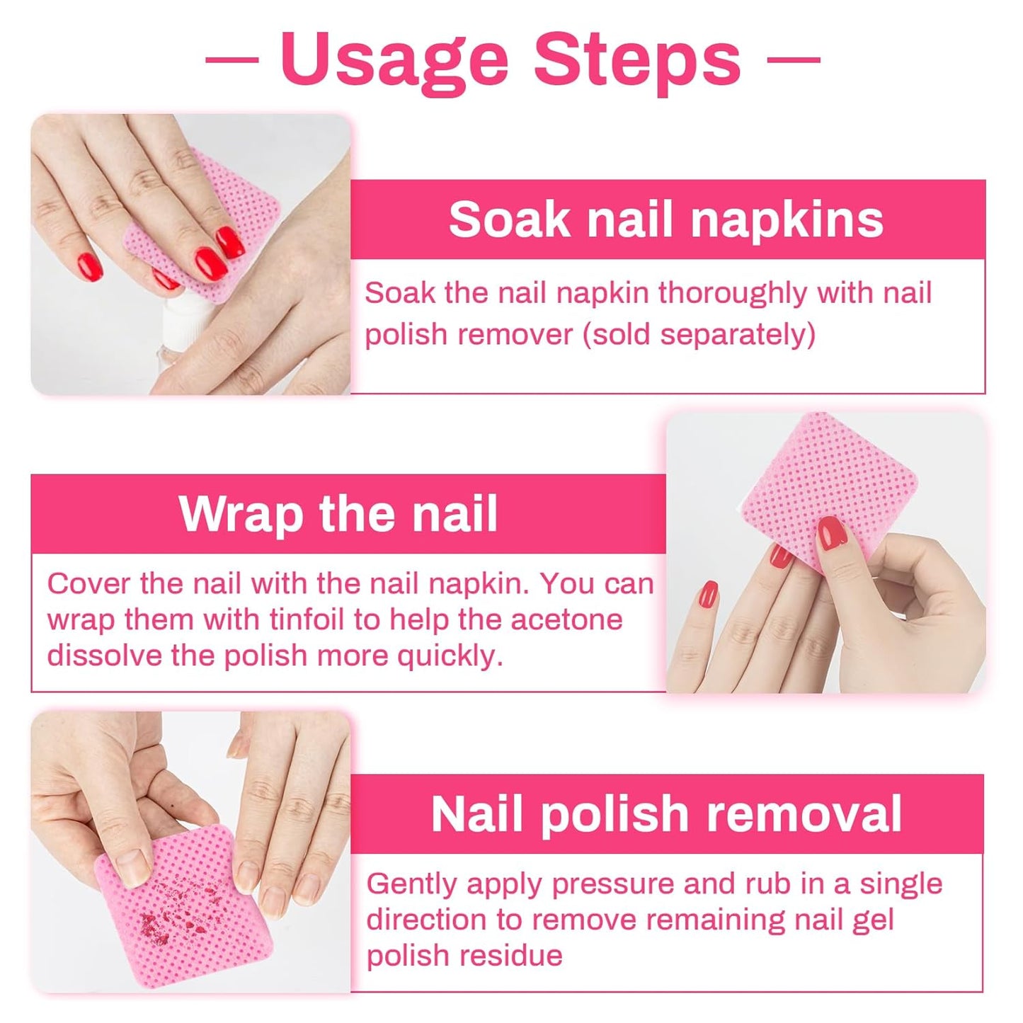 1500pcs Lint Free Nail Wipes - No Lint Nail Polish Gel Remover Wipe Toallitas Sin Pelusa Para UñAs Non Lint Nail Prep Pads Eyelash Extension Napkins Pink Nail Supplies Art Tech Must Haves Stuff