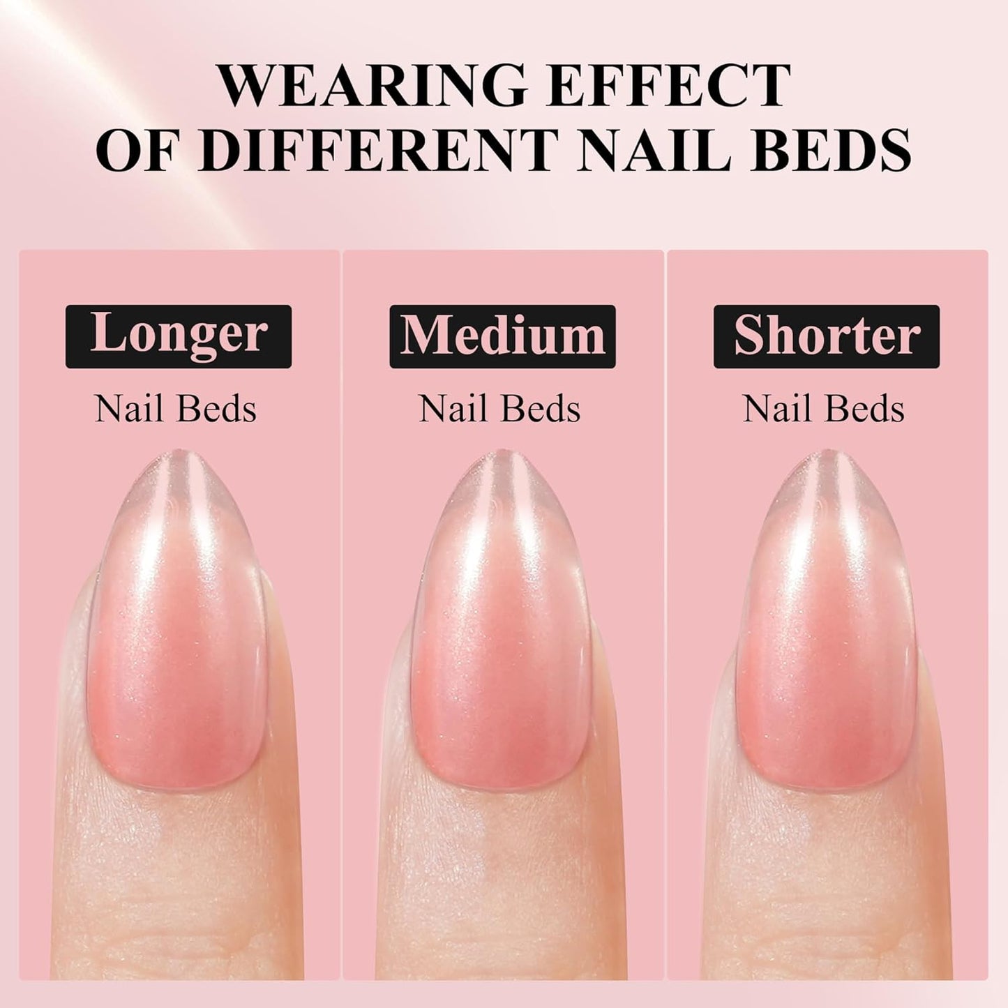 Press On Nails - Short Almond Nails, 160Pcs Acrylic Nails, Fake Nail Tips for DIY Nail Art, Soft Gel Nails, Pink, 16 Size