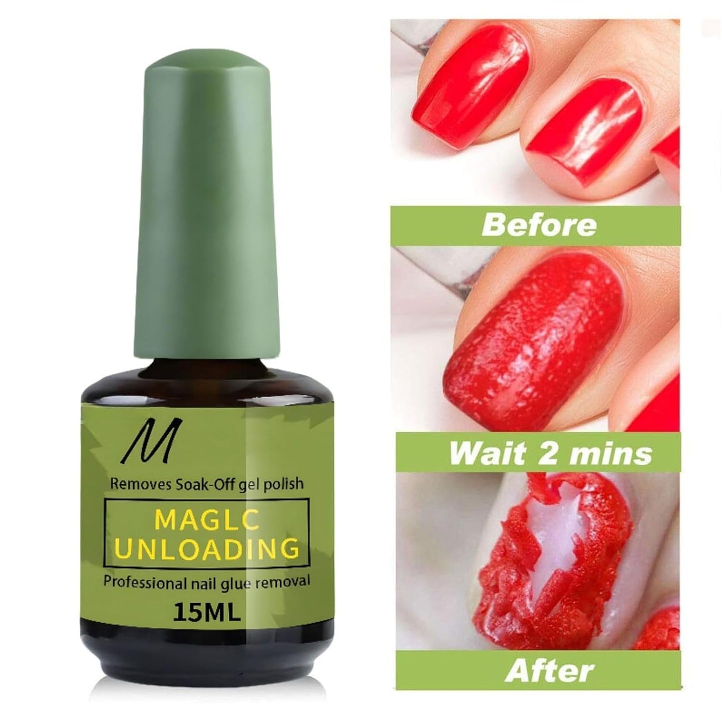 2PCS Gel Polish Remover for Nails - Nail gel remover - Quickly & Easily Gel Nail Polish Remover Within 3-5 Minutes - No Soaking or Wrapping Gel Remover - Don't Hurt Nails 0.25fl Oz (2)