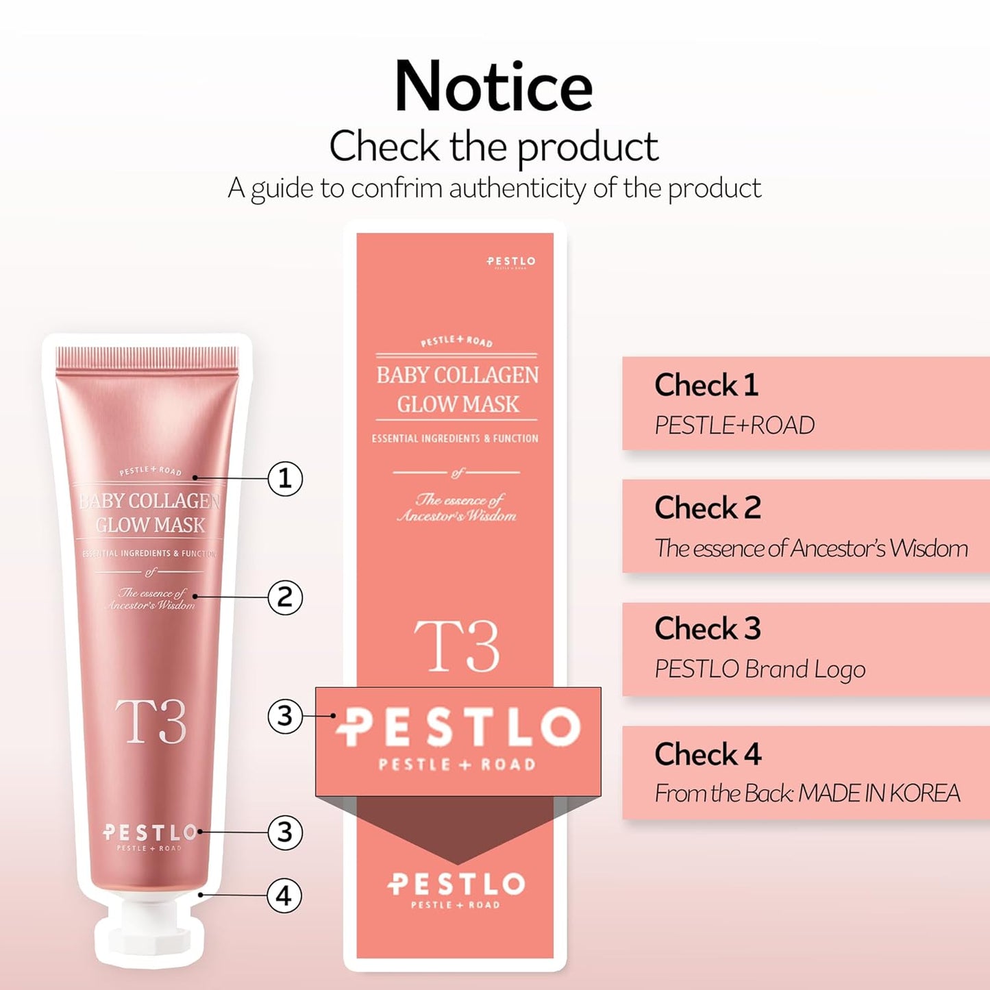 PESTLO Baby Collagen Glow Mask - Korean Peel Off Facial Mask Infused with Reallagen/T3 Vegan Collagen, Aginon, Volufiline for Hydrating, Firming, Glow, Glass Skin | Optional Overnight Use, 1.69 fl.oz
