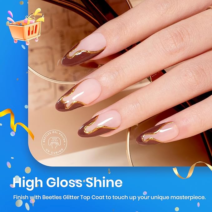beetles Fall Gel Polish Set - Skin Tones Collection Nude Brown 6 Colors Gel, Polka Dot Nails Design Neutral Polish Soak off Uv Led Lamp Needed Manicure Diy Home