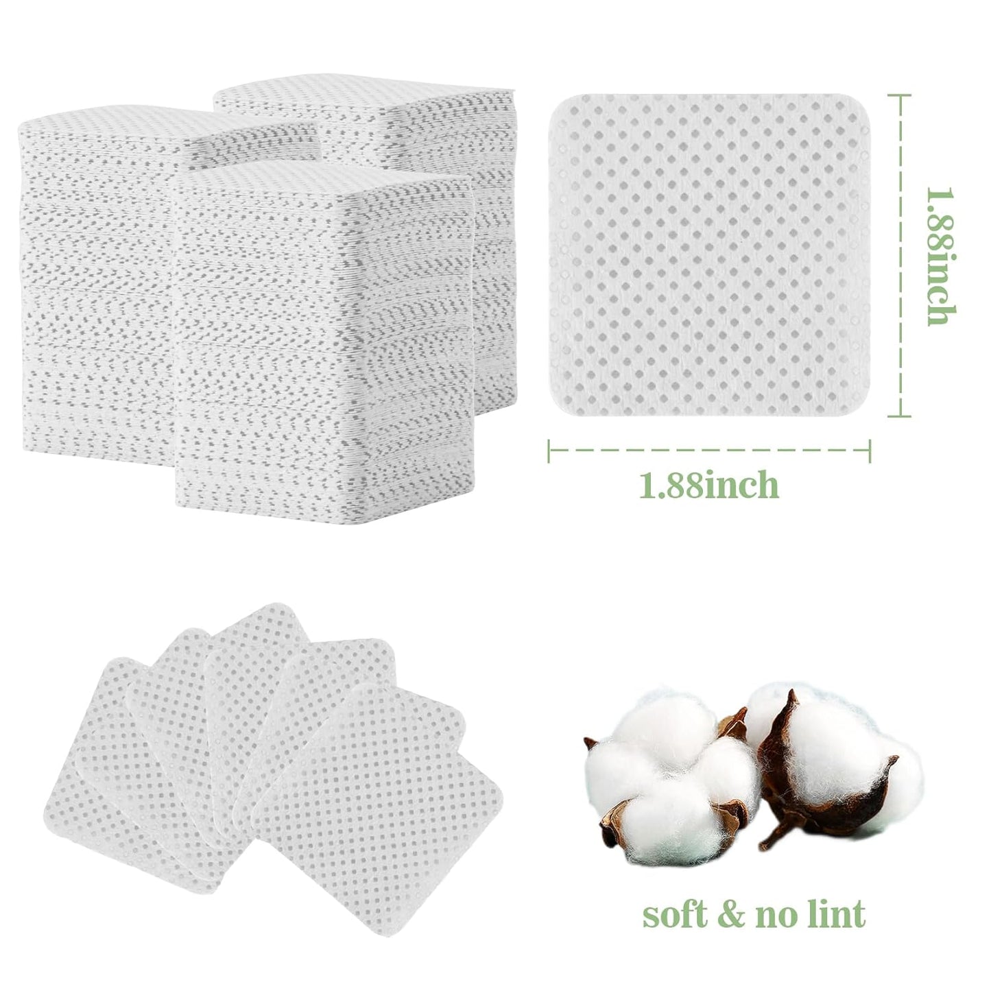 MAQIHAN 600 Lint Free Nail Wipes - White Nail Polish Remover Wipe Lint Free Pads for Gel Nails No Lint Nail Glue Wipes Eyelash Extensions Toallitas para Uñas Sin Pelusa Nail Supplies