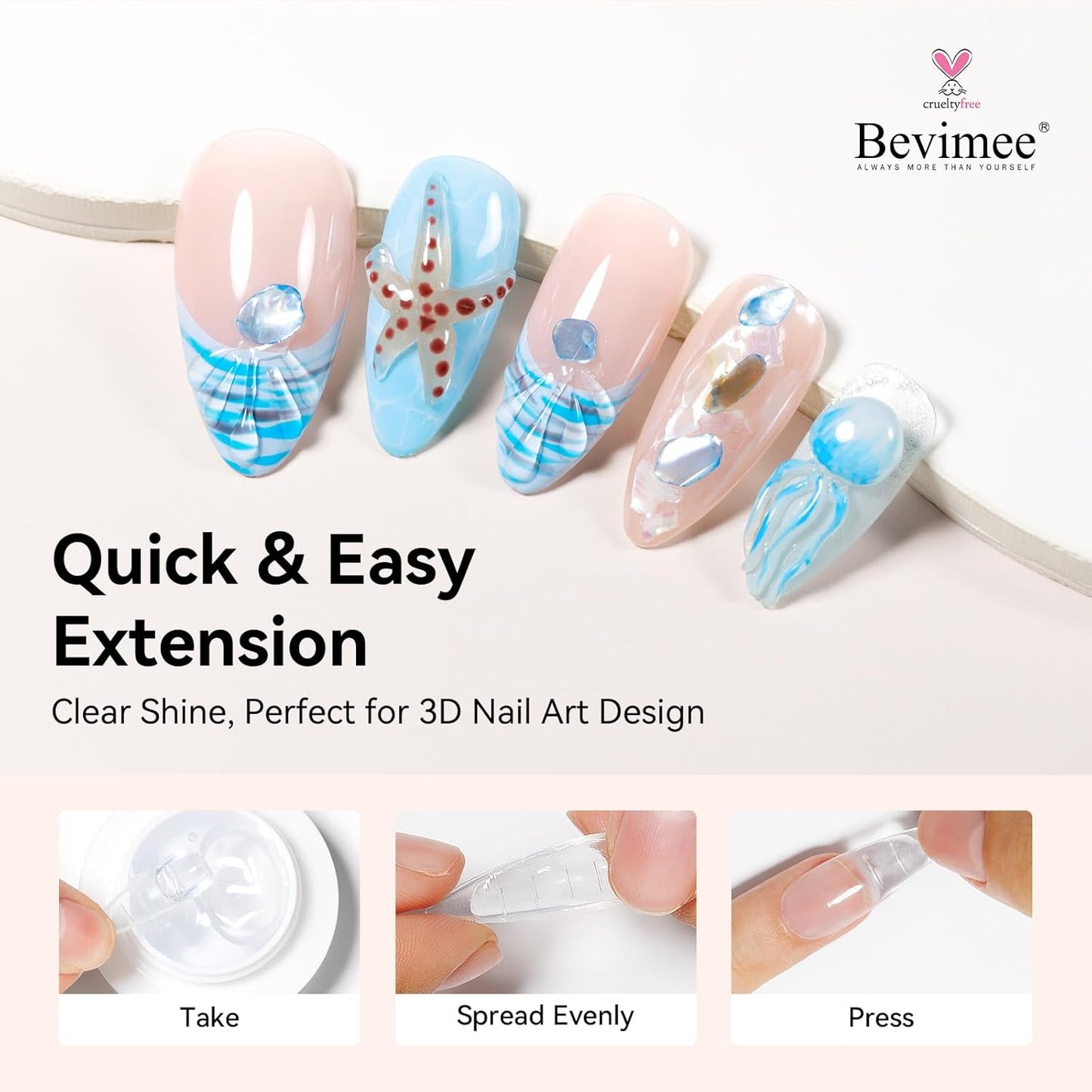 Solid Builder Gel for Nails and 15ml Builder Gel, Molding Gels for Nails Clear Non-Stick Hand For Modeling, Sculpture, Nail Extension UV/Led Manicure DIY At Home