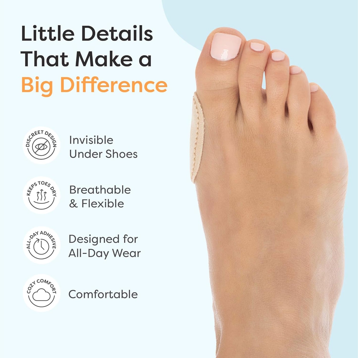 ZenToes Bunion Pads, Adhesive Bunion Cushions for Waterproof Protection, 48 Count