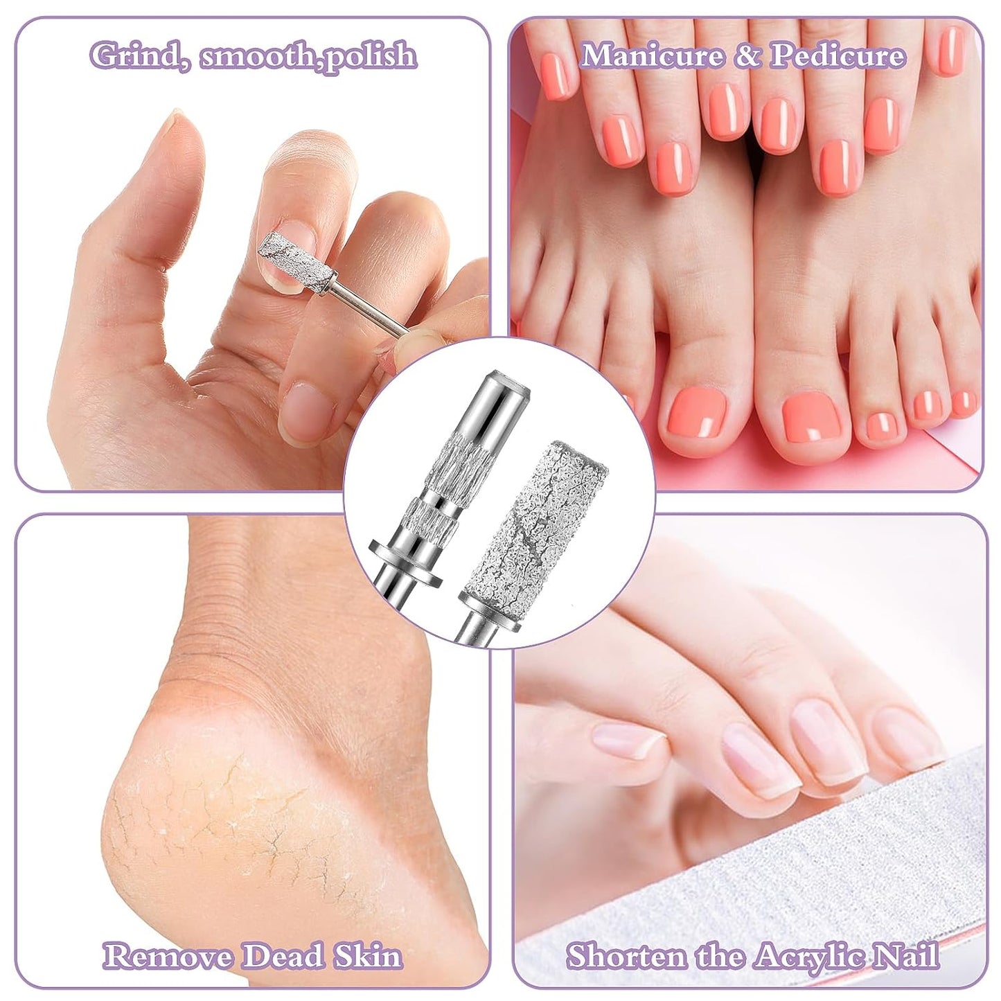 4 Pcs Small Mandrel Nail Bit 3mm Mini Mandrel Nail Bit Nail Sanding Bands Shaft 3/32 Shank Sanding Bands for Nail Drill Professional Nail Drill Bits for Electric Drill File Machine Manicure Accessory