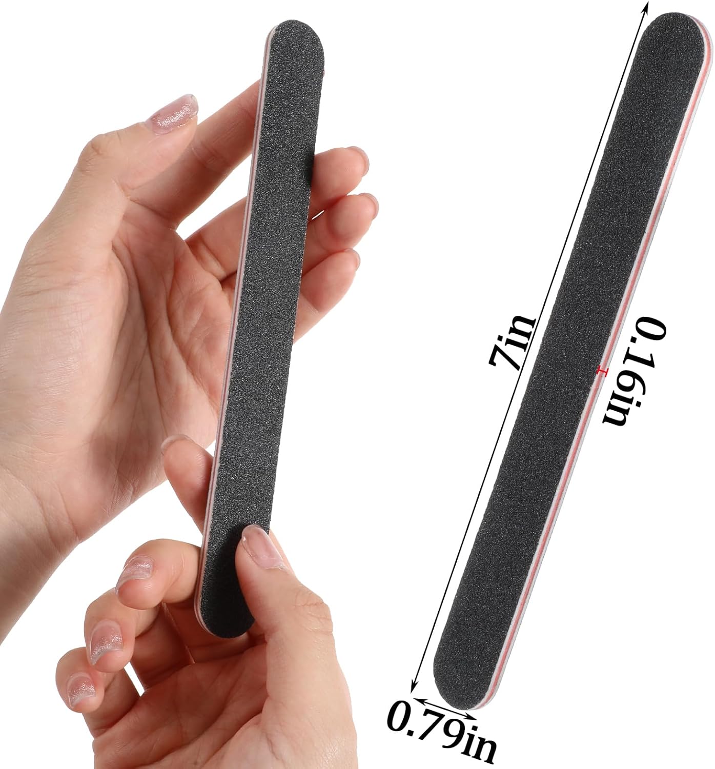 Nail Files (200 Pack), Professional Emery Board 100/180 Grit Nail File Double Sided Emory for Natural and Acrylic Nails Fingernail Files for Gel Nail Reusable Manicure Disposable Pedicure Black