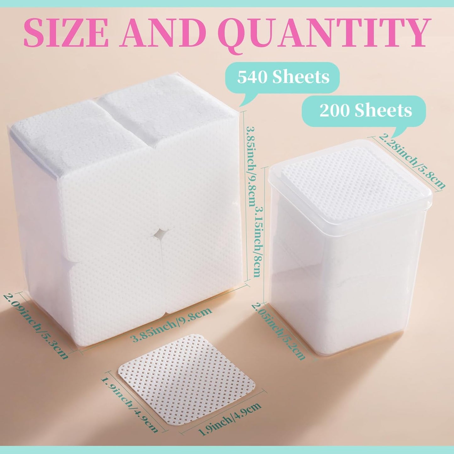 FANDAMEI 740 PCS Lint Free Nail Wipes, Nail Wipes for Gel Nails Lint Free, Nail Supplies, White