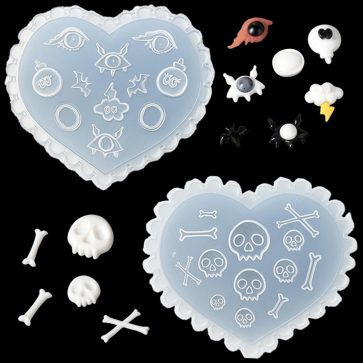 2 Pcs Halloween Silicone Nail Art Molds for Women Resin Nail Design
