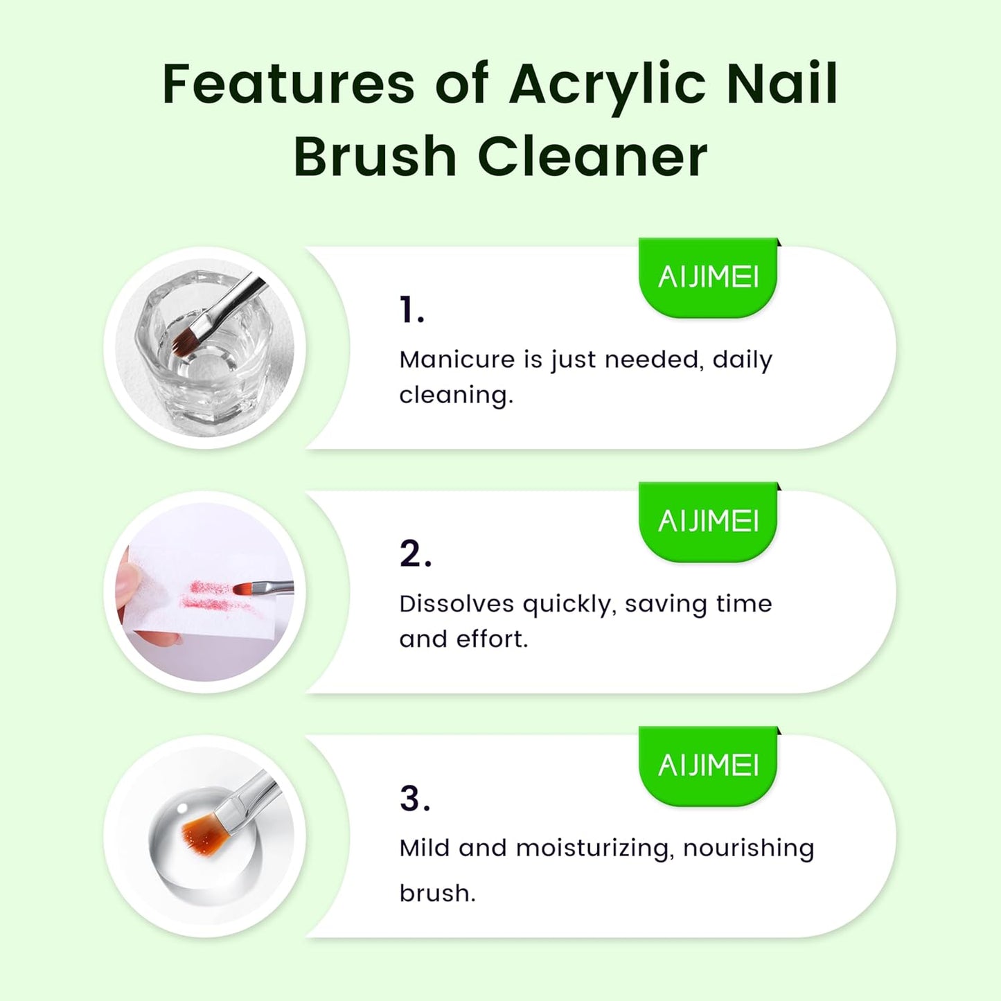 AIJIMEI Nail Brush Cleaner 120ml Acrylic Nail Brush Cleaner kit for Efficient Nail Art Brush Cleaning Quick Gel Removal Suitable for Professional and Home