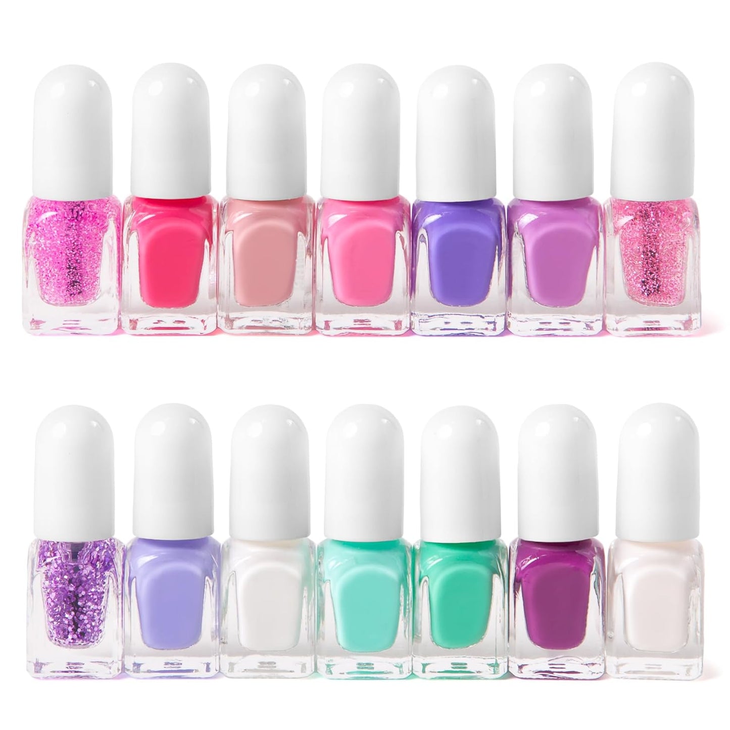 SIMPLE PLEASURES Unicorn Power Kids Nail Polish Set for Girls – 14 Water-Based Non -Toxic Nail Art Kit - Gift Set for Girls Ages 7-12